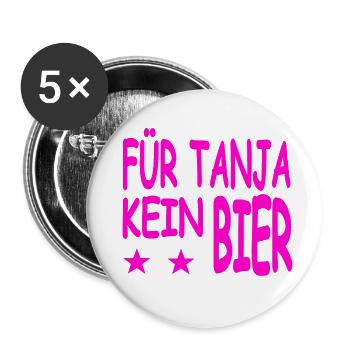 Bier - Buttons groß 56 mm (5er Pack) - Weiß - Vorne