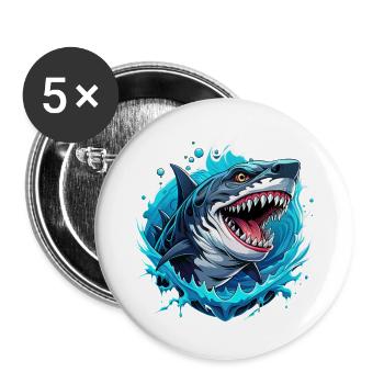 megalodon - Buttons large 2.2''/56 mm (5-pack) - white - Front