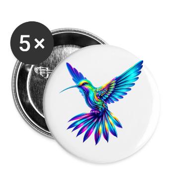 Colibri - Lot de 5 grands badges (56 mm) - blanc - Devant