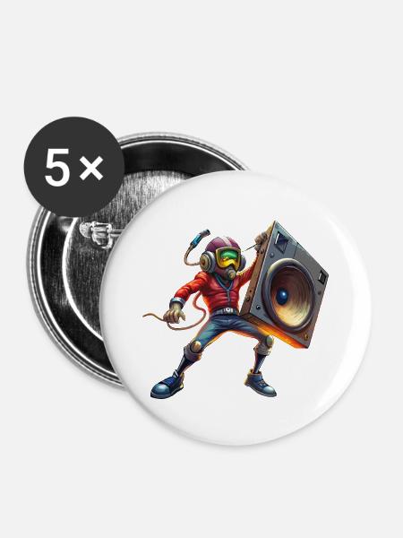 subwooferman 2024 - 3 - Buttons groß 56 mm (5er Pack) - Weiß