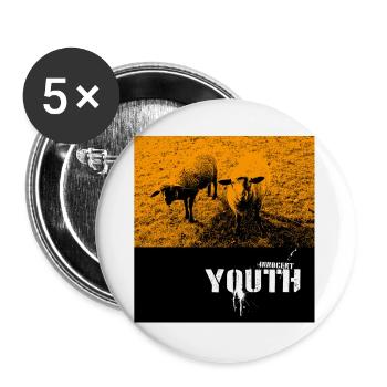Naughty Sheep on Field with Graffiti Text - Buttons large 2.2''/56 mm (5-pack) - white - Front