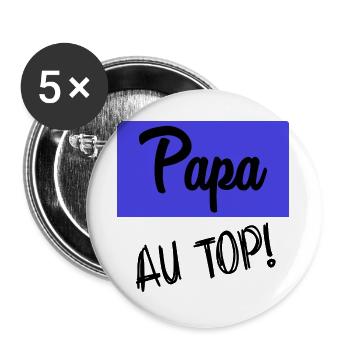 DAD. FATHER'S DAY - Buttons large 2.2''/56 mm (5-pack) - white - Front