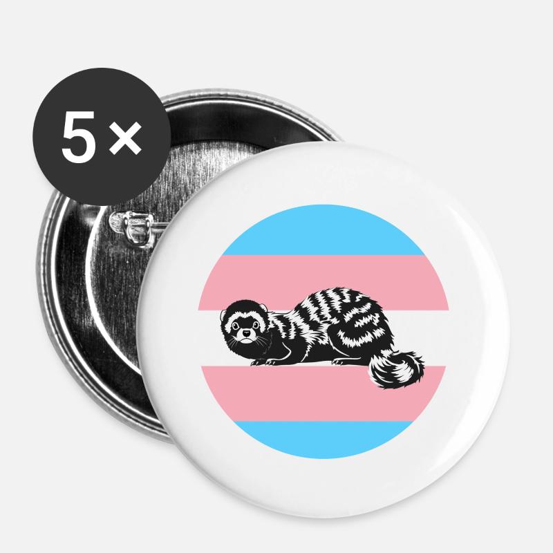 Ferrets for trans rights - Buttons large 2.2''/56 mm (5-pack) - white