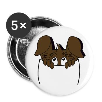 Chien mignon dans une poche, so cute ! - Lot de 5 grands badges (56 mm) - blanc - Devant