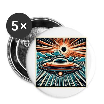 Alien / Vaisseau spatial / OVNI / Zone 51 / Tout / Mars - Lot de 5 grands badges (56 mm) - blanc - Devant