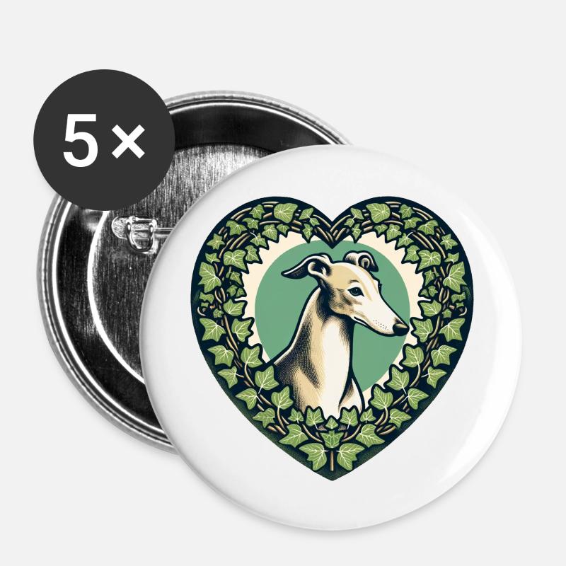 Greyhound - Buttons large 2.2''/56 mm (5-pack) - white