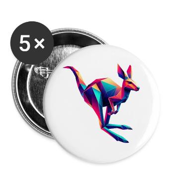 Kangaroo Origami Geometric 3D - Buttons large 2.2''/56 mm (5-pack) - white - Front