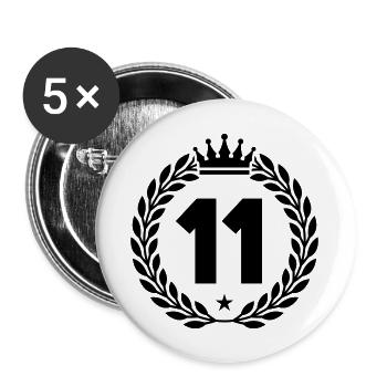 11 wappen - Buttons groß 56 mm (5er Pack) - Weiß - Vorne