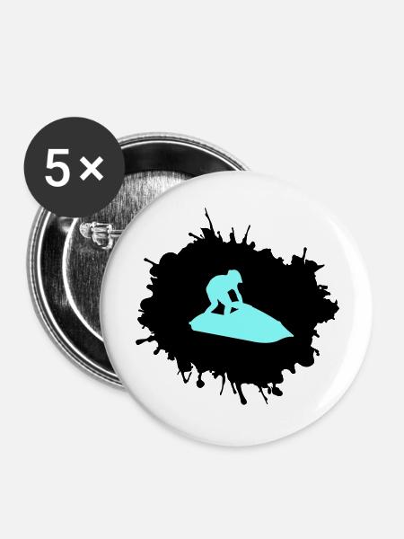 jet ski klecks - Buttons groß 56 mm (5er Pack) - Weiß