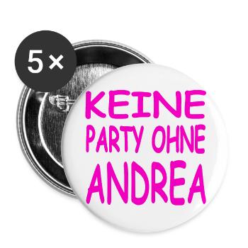 Party - Buttons groß 56 mm (5er Pack) - Weiß - Vorne