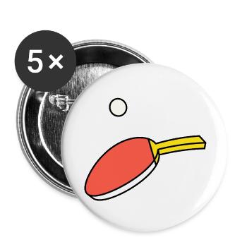Ping Pong - Paddle & Ball - Lot de 5 grands badges (56 mm) - blanc - Devant
