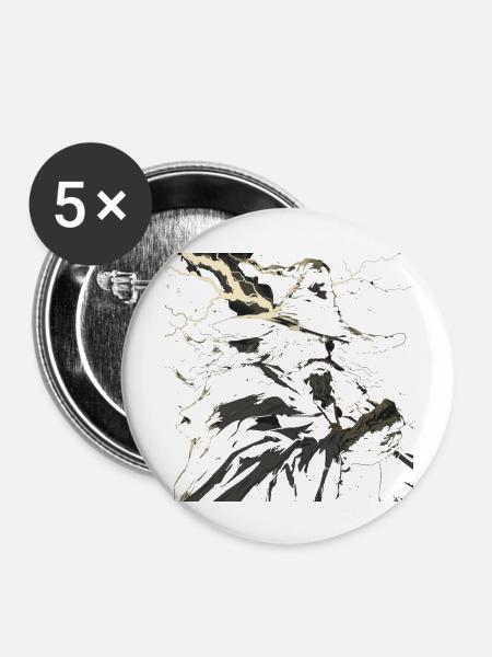 Schwarzer Magier - Buttons groß 56 mm (5er Pack) - Weiß