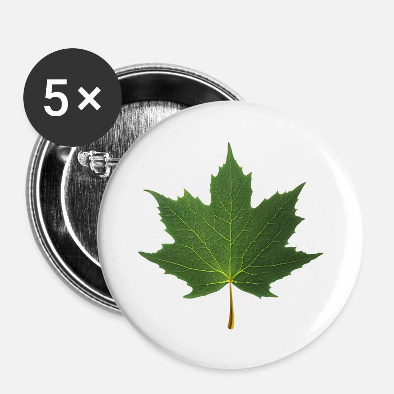 MAPLE LEAF - Buttons large 2.2''/56 mm (5-pack) - white