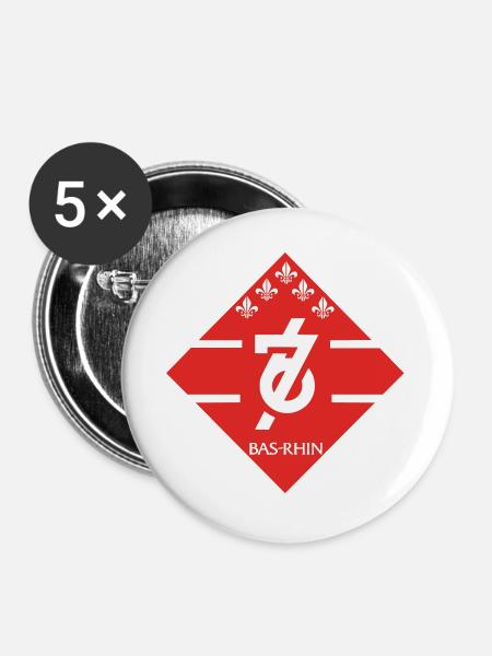 Bas-Rhin - Buttons groß 56 mm (5er Pack) - Weiß