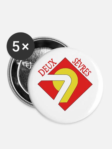 Deux-Sèvres - Buttons groß 56 mm (5er Pack) - Weiß