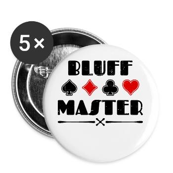 Heart Casino Bluff Statement Joueurs professionnels de poker - Lot de 5 grands badges (56 mm) - blanc - Devant