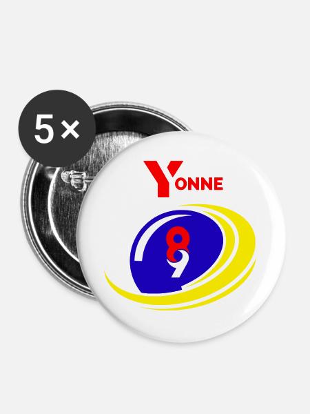 Yonne - Buttons groß 56 mm (5er Pack) - Weiß