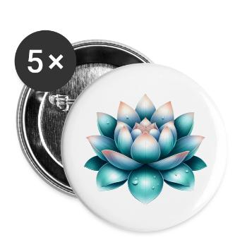 Serene Lotus Flower - Buttons large 2.2''/56 mm (5-pack) - white - Front