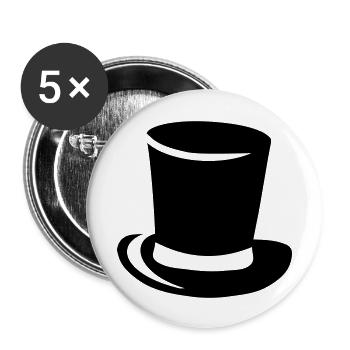 zylinder hut - Buttons groß 56 mm (5er Pack) - Weiß - Vorne
