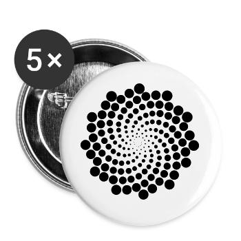 Spirale de point de tourbillon - Lot de 5 grands badges (56 mm) - blanc - Devant