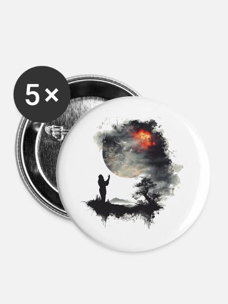 Prayer - Buttons groß 56 mm (5er Pack) - Weiß