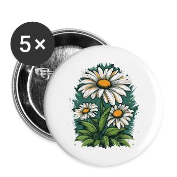 Daisy - Buttons large 2.2''/56 mm (5-pack) - white - Front