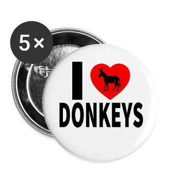 Âne - Lot de 5 grands badges (56 mm) - blanc - Devant