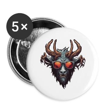 Wendigo / böser Geist / Besitzergreifend / Horror - Buttons groß 56 mm (5er Pack) - Weiß - Vorne