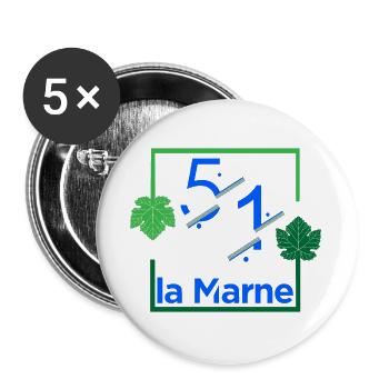 La Marne - Lot de 5 grands badges (56 mm) - blanc - Devant