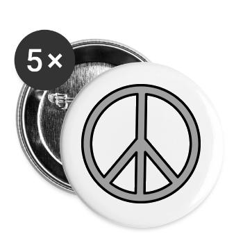 Signe de paix - Lot de 5 grands badges (56 mm) - blanc - Devant