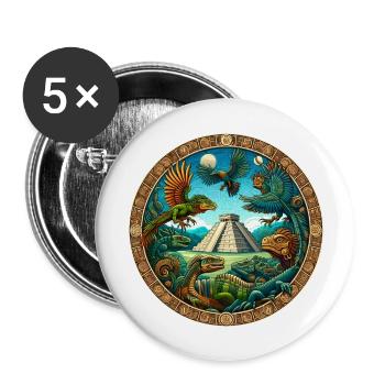 The Legend of Tikal - Buttons large 2.2''/56 mm (5-pack) - white - Front