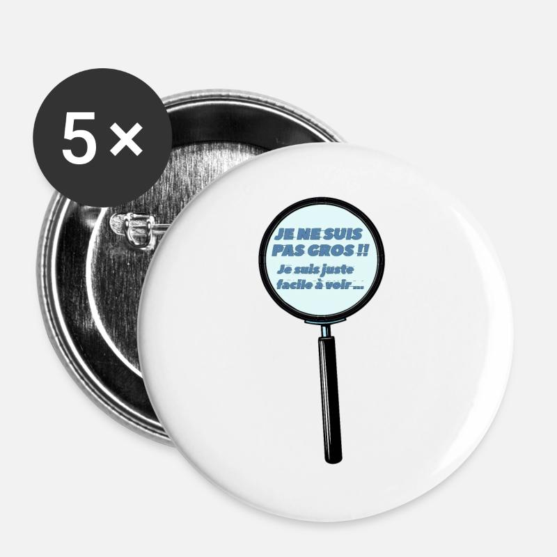 I'm not fat - Buttons large 2.2''/56 mm (5-pack) - white