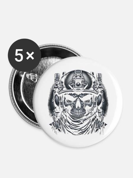 Ewige Wachsamkeit - Buttons groß 56 mm (5er Pack) - Weiß