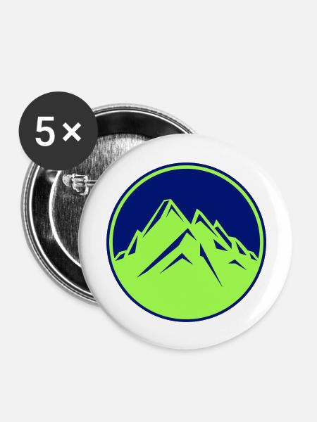 berge - Buttons groß 56 mm (5er Pack) - Weiß