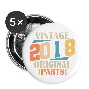 Month 2018. 2018 Birthday Gift. 6 Year Old Birth - Buttons large 2.2''/56 mm (5-pack) - white - Front