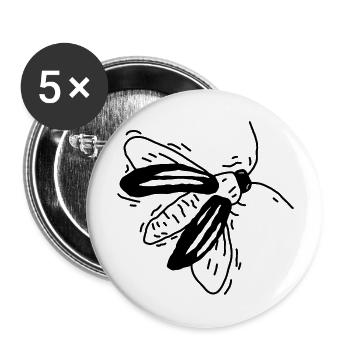 Abeille - Lot de 5 grands badges (56 mm) - blanc - Devant