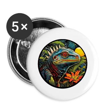Lizard in the jungle - Buttons large 2.2''/56 mm (5-pack) - white - Front