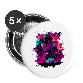 Film / Poster / People / Design / Imprint - Buttons large 2.2''/56 mm (5-pack) - white - Front