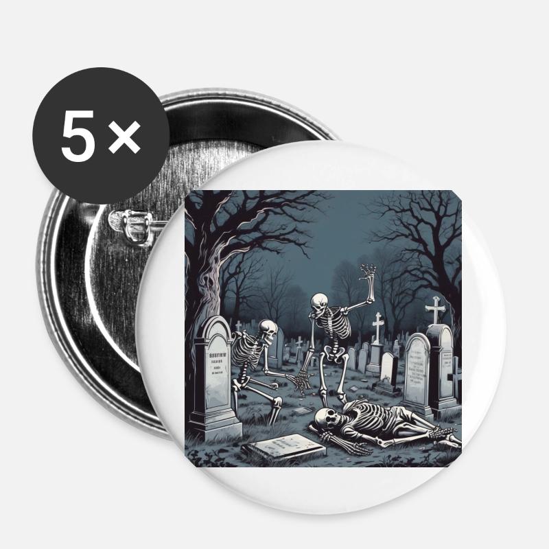 Sleepwalker Skeleton - Buttons large 2.2''/56 mm (5-pack) - white