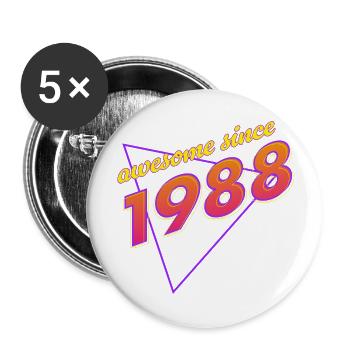 Retro Awesome: Born in '88 - Buttons large 2.2''/56 mm (5-pack) - white - Front