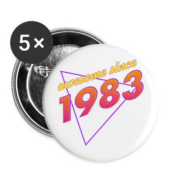 Rétro - Awesome since 1983 - Lot de 5 grands badges (56 mm) - blanc - Devant