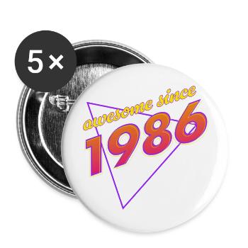 Rétro - Awesome since 1986 - Lot de 5 grands badges (56 mm) - blanc - Devant