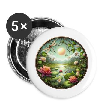Lake of Dreams - Buttons large 2.2''/56 mm (5-pack) - white - Front