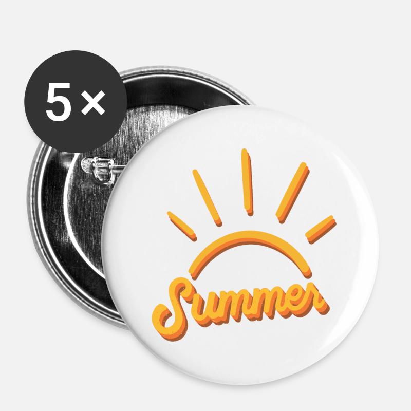 Sommer - Summer - Buttons large 2.2''/56 mm (5-pack) - white