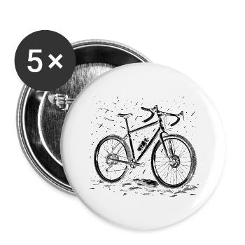 Gravel // Gravel Bike (black) - Buttons large 2.2''/56 mm (5-pack) - white - Front