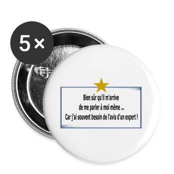 I'm talking to myself - Buttons large 2.2''/56 mm (5-pack) - white - Front