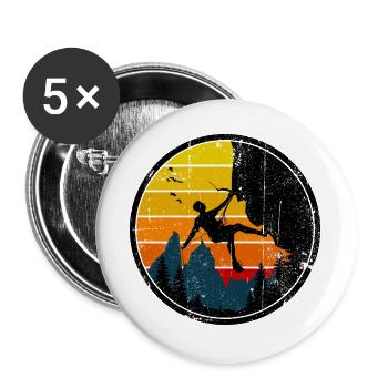 Climber at Sunset Badge - Buttons large 2.2''/56 mm (5-pack) - white - Front