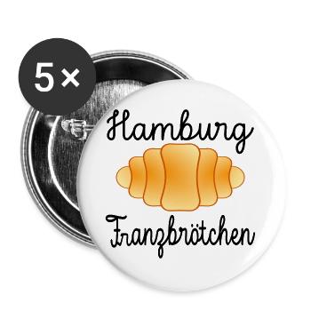 HAMBURG FRANZBRÖTCHEN - Buttons groß 56 mm (5er Pack) - Weiß - Vorne