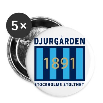 Djurgården Stockholm Pride - Buttons large 2.2''/56 mm (5-pack) - white - Front