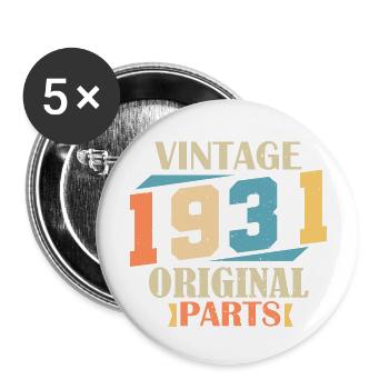 Month 1931. 1931 Birthday Gift. 93 years old Birt - Buttons large 2.2''/56 mm (5-pack) - white - Front